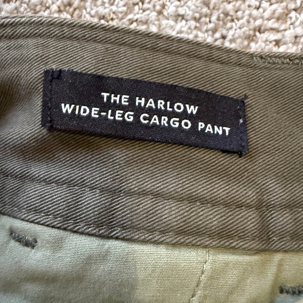 Madewell Harlow Wide Leg Cargo Pant Olive Green Sz 6 Utility Army Gorpcore Chic - Picture 10 of 14